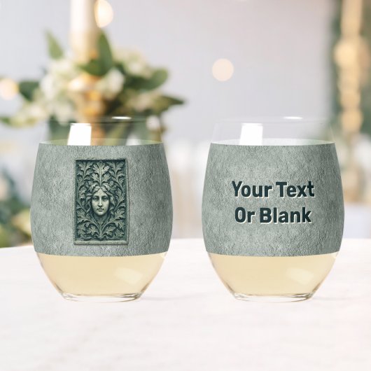 Groene vrouw - Stone Wijnglas Zonder Voet (Insitu (Huwelijk))