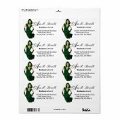 Groene Vrouwelijke Schoonheid Model Schoonheid Mod Etiket (Full Sheet)