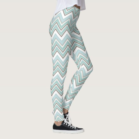 Groene Vrouwen Chevron Mint Groene Leggings (Rechts)