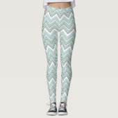 Groene Vrouwen Chevron Mint Groene Leggings (Voorkant)