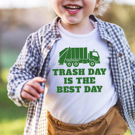 Groene Vuilniswagen Afval Grappige Jongens Verjaar Kinder Shirts