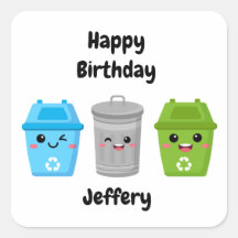 Groene vuilniswagen - Kind jarig