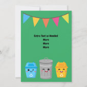 Groene vuilniswagen Kind partij Kaart (Achterkant)