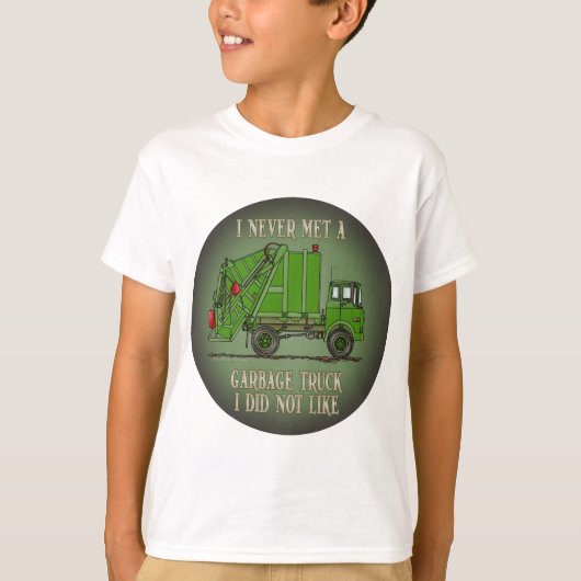 Groene vuilniswagen van de Exploitant Citaat Kinde T-shirt (Voorkant)