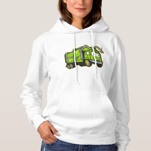 Groene vuilniswagen Vrouwen Hoodie (Voorkant)