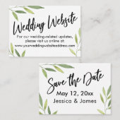 Groene vuilnisweddenschap Website, sparen de Datum Visitekaartje (Voorkant / Achterkant)