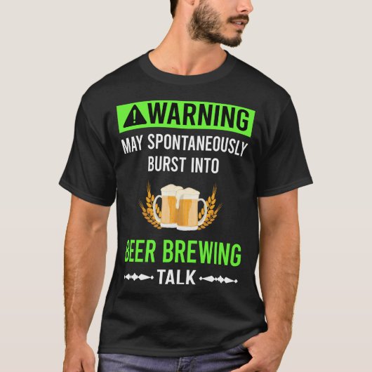 Groene Waarschuwing Bier Brouwerij Brouwerij T-shirt (Voorkant)