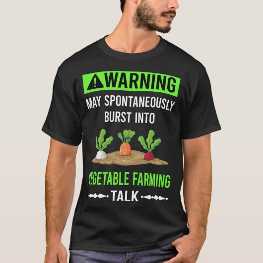 Groene Waarschuwing Groente Farming T-shirt (Voorkant)