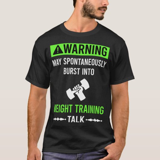 Groene Waarschuwing Krachttraining T-shirt (Voorkant)