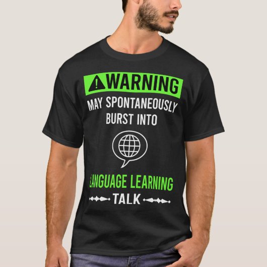 Groene Waarschuwing Taal Leren T-shirt (Voorkant)