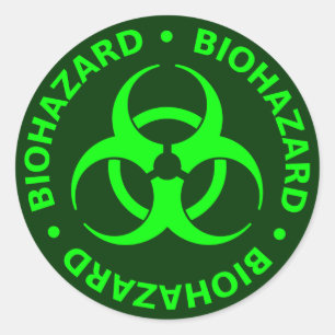 Groene waarschuwing voor gevaren ronde sticker