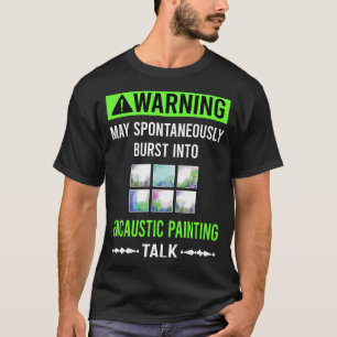 Groene Waarschuwings Encaustic Schildering T-shirt
