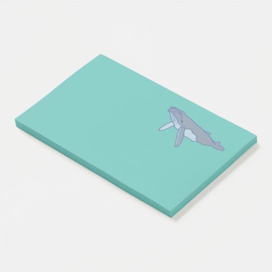 Groene walvis op Zee Groot Groot Post-it® Notes (Schuin)