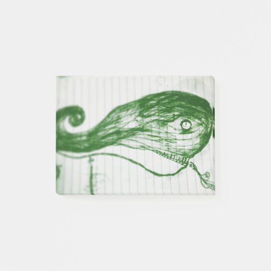 groene walvis tekening manga anime cartoon  post-it® notes (Voorkant)