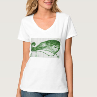 groene walvis tekening manga anime cartoon t-shirt