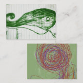 groene walvis yaei - abstract kunstontwerp notitiekaartje (Voorkant / Achterkant)
