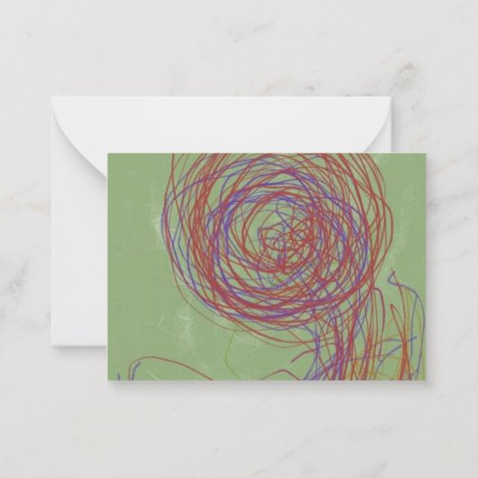 groene walvis yaei - abstract kunstontwerp notitiekaartje (Achterkant)