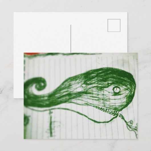 groene walvis yaei cartoon anima manga briefkaart (Voorkant / Achterkant)