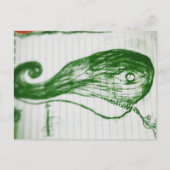groene walvis yaei cartoon anima manga briefkaart (Voorkant)