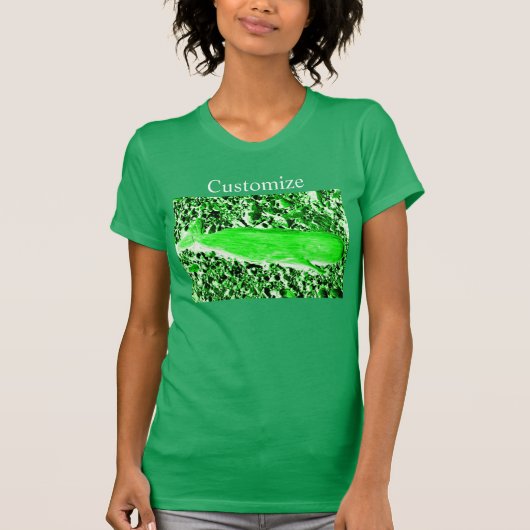 Groene walviszwemontwerp t-shirt (Voorkant)