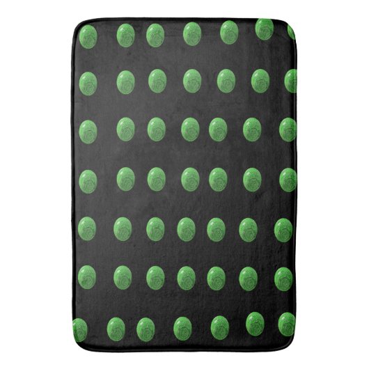 groene wandelbalken op zwart, badmat (Voorkant Verticaal)