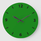 Groene wandklok met zwarte cijfers (Voorkant)