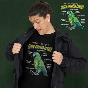 Groene wang Conure Anatomie T-shirt