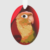 Groene Wang Conure Parkiet Knuffels Huisdier Vogel Ornament (achterkant)