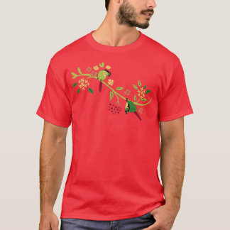 Groene wang conures vignet t-shirt
