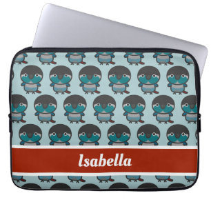 Groene wang parkiet / Turquoise Laptop Sleeve