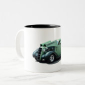 Groene  Warm. Tweekleurige Koffiemok (Voorkant links)