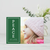 Groene Warm wil vrede moderne feestdag foto Feestdagenkaart (Staand voorkant)
