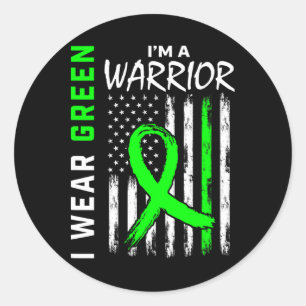 Groene Warrior Nierziekte Cerebral Palsy Awaren Ronde Sticker