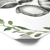 Groene Wasbeer Bosdieren Kinderkamer Muur Kunst Poster (Hoek)