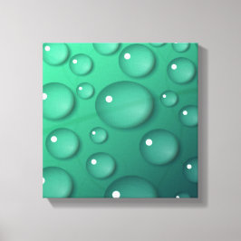 Groene Waterdruppel Textuur Canvas Afdruk