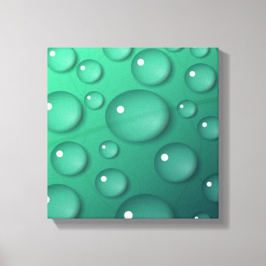 Groene Waterdruppel Textuur Canvas Afdruk (Voorkant)