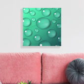 Groene Waterdruppel Textuur Canvas Afdruk (Insitu (Woonkamer))