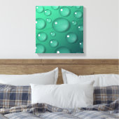 Groene Waterdruppel Textuur Canvas Afdruk (Insitu (Slaapkamer))