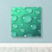 Groene Waterdruppel Textuur Canvas Afdruk (Insitu (Houten vloer))