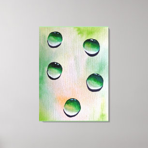 Groene waterdruppelkunst canvas afdruk