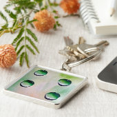 Groene waterdruppelkunst sleutelhanger (Zijkant)