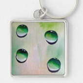 Groene waterdruppelkunst sleutelhanger (Voorkant)