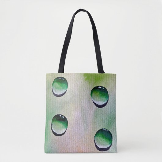 Groene waterdruppelkunst tote bag (Voorkant)