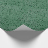 Groene waterdruppels cadeaupapier (Hoek)