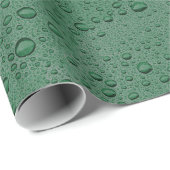 Groene waterdruppels cadeaupapier (Rol Hoek)