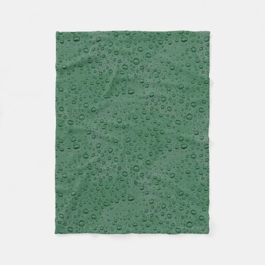 Groene waterdruppels fleece deken (Voorkant)