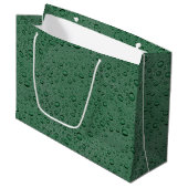Groene waterdruppels groot cadeauzakje (Voorkant Gekanteld)