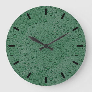 Groene waterdruppels grote klok