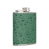 Groene waterdruppels heupfles (Rechts)