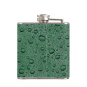 Groene waterdruppels heupfles (Achterkant)